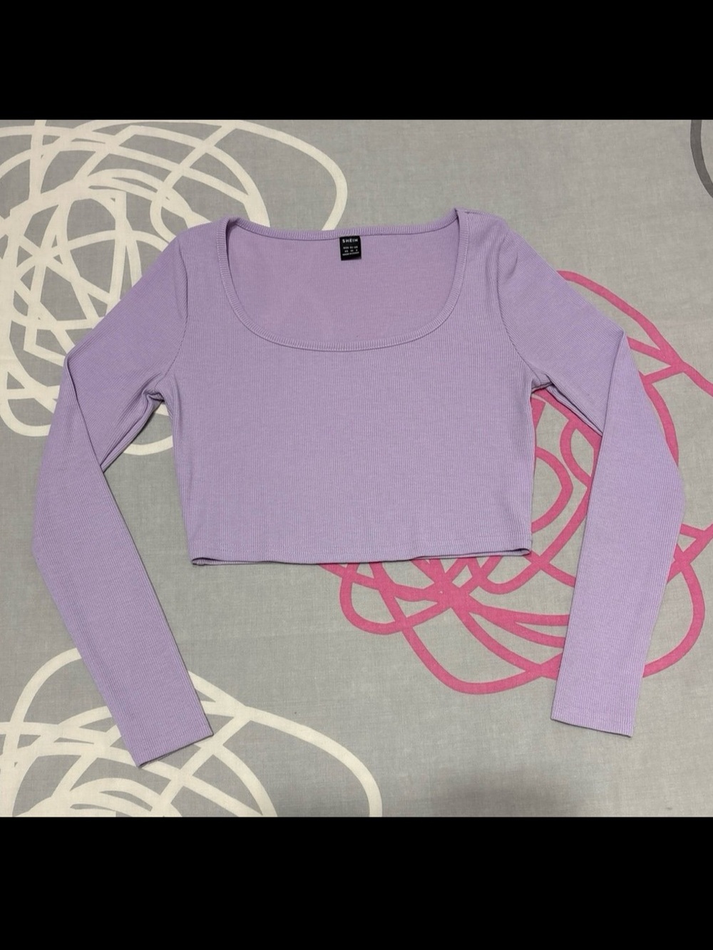 SHEIN Purple Long Sleeve Crop Top